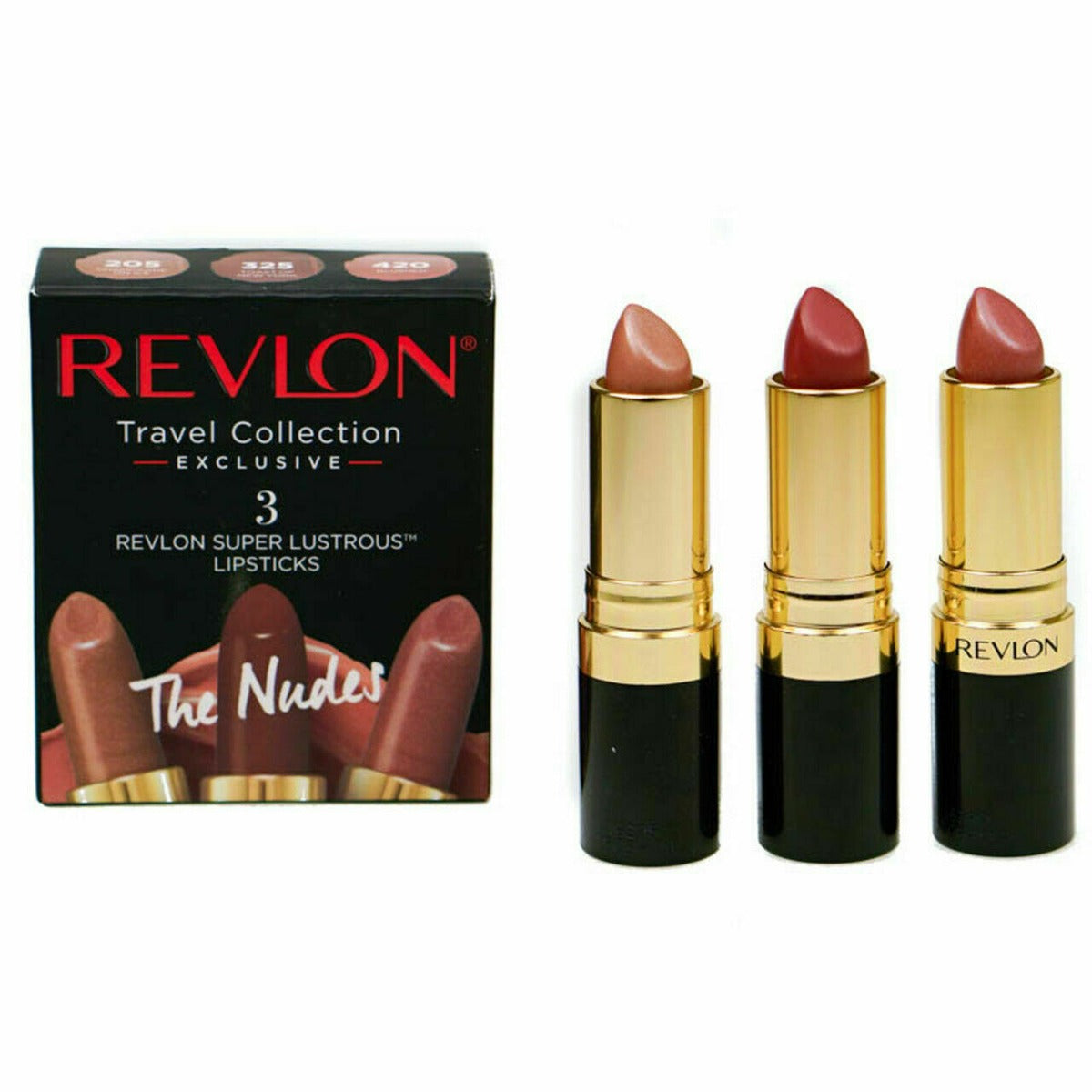 Travel collection exclusive Super Lustrous Lipstick Set Nudes 3 pcs