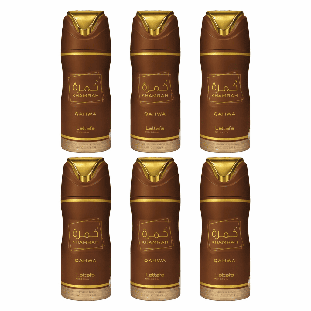 Khamrah Qahwa Perfumed Spray 200ml (U) Deo 6 piece pack