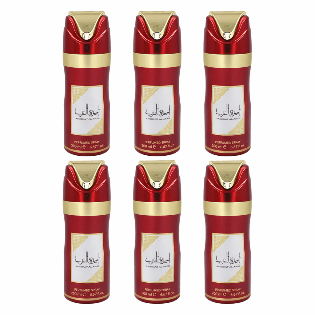 Ameerat Al Arab Perfumed Spray 200ml (W) Deo 6 piece pack